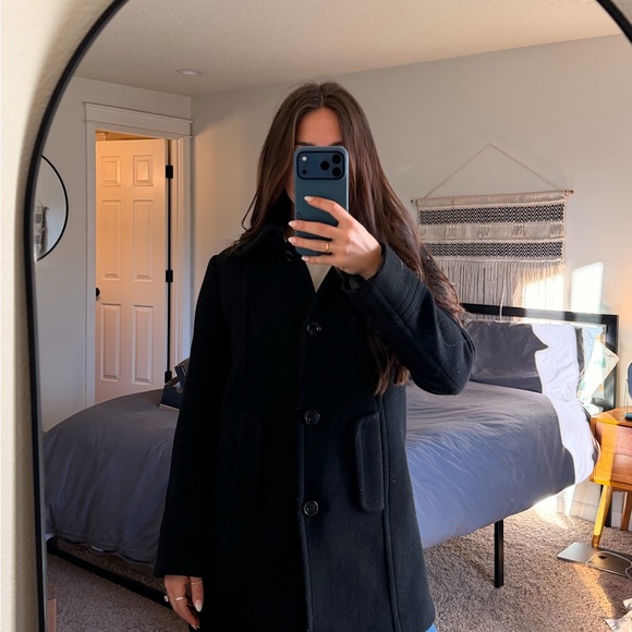 J. Crew Women's Black Pea Coat - Picture 2 of 3